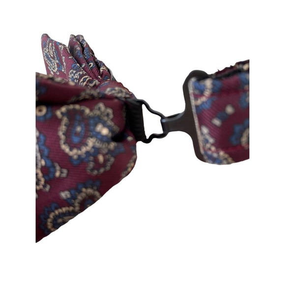 Silk Bow Tie & Cummerbund Set Retro 90s 80s Vintage Designer Robert Stock - Picture 8 of 12